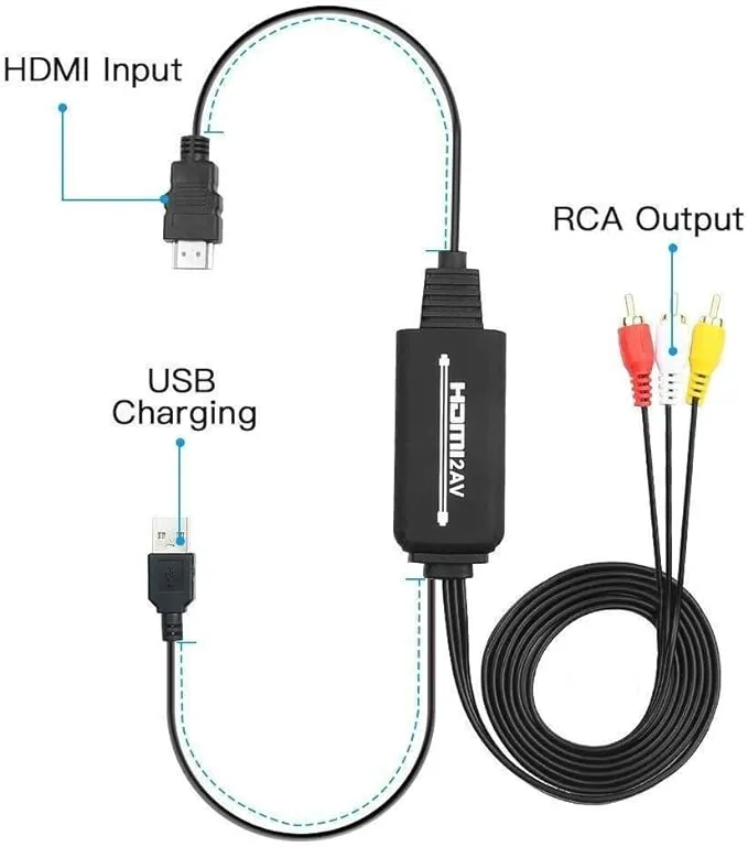 1.8M 3Rca To Hdmi Female To Female Converter Cable