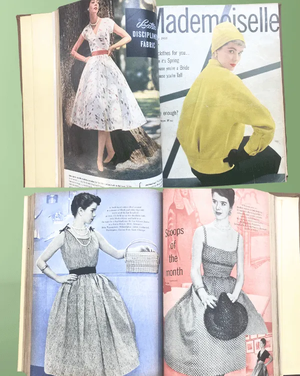 1953 MADEMOISELLE Magazine Book – Vintage Fashion, Beauty & College Coed Style