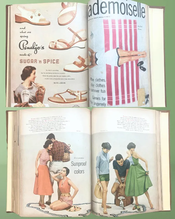 1953 MADEMOISELLE Magazine Book – Vintage Fashion, Beauty & College Coed Style