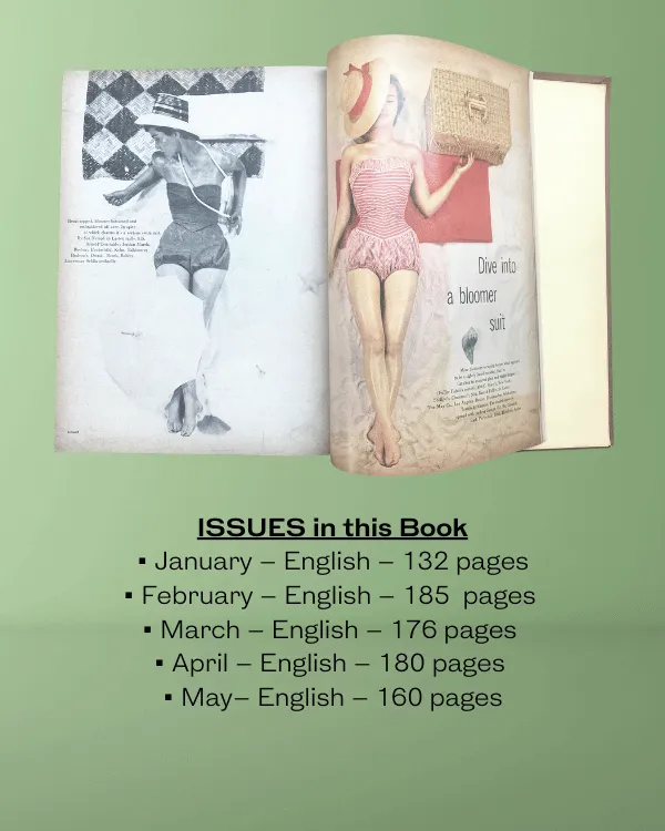 1953 MADEMOISELLE Magazine Book – Vintage Fashion, Beauty & College Coed Style