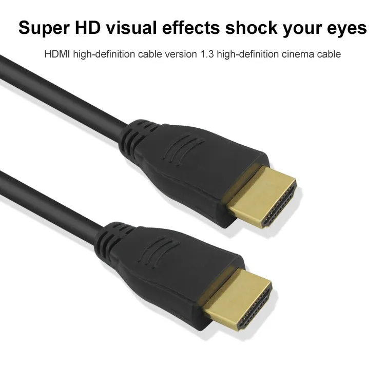 1m HDMI 19 Pin Male to HDMI 19Pin Male Cable, 1.3 Version, Support HD TV / Xbox 360 / PS3 etc (Black   Gold Plated)