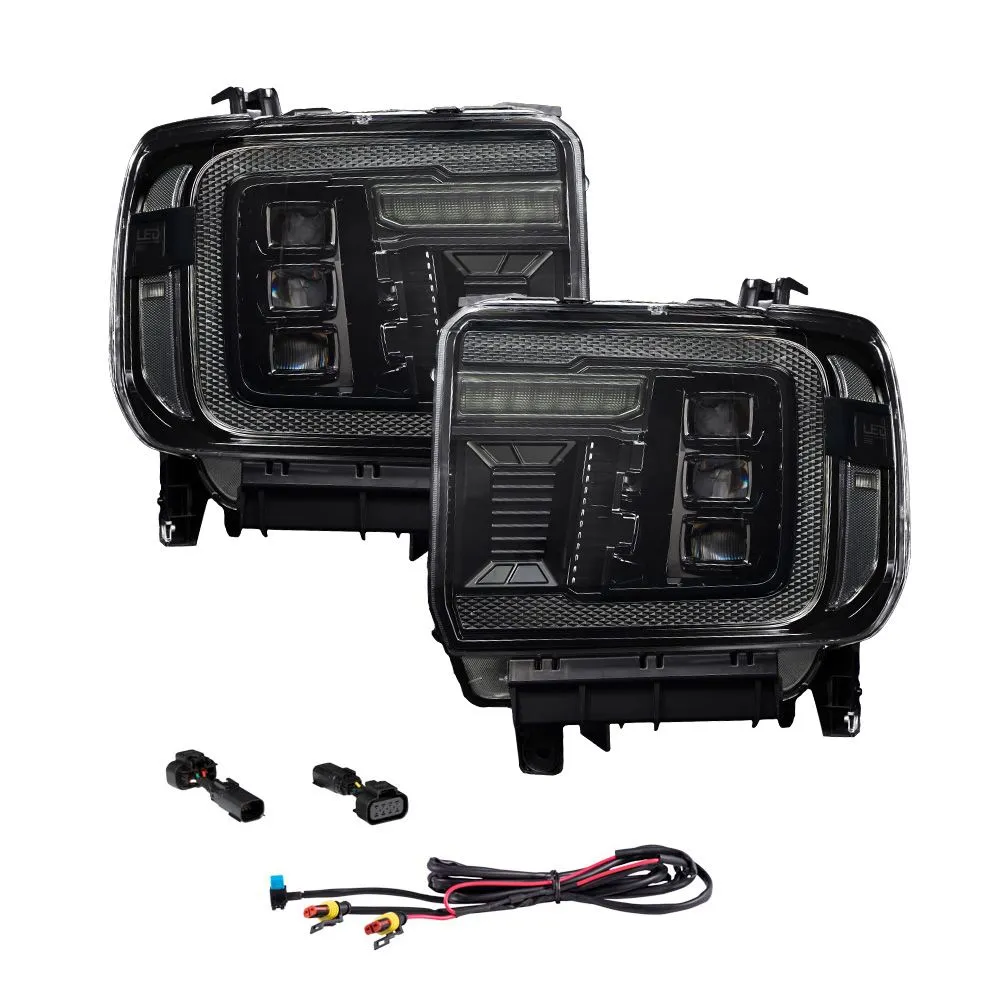 2014-2018 GMC Sierra 1500 LED Projector Headlights (Amber DRL) (pair)