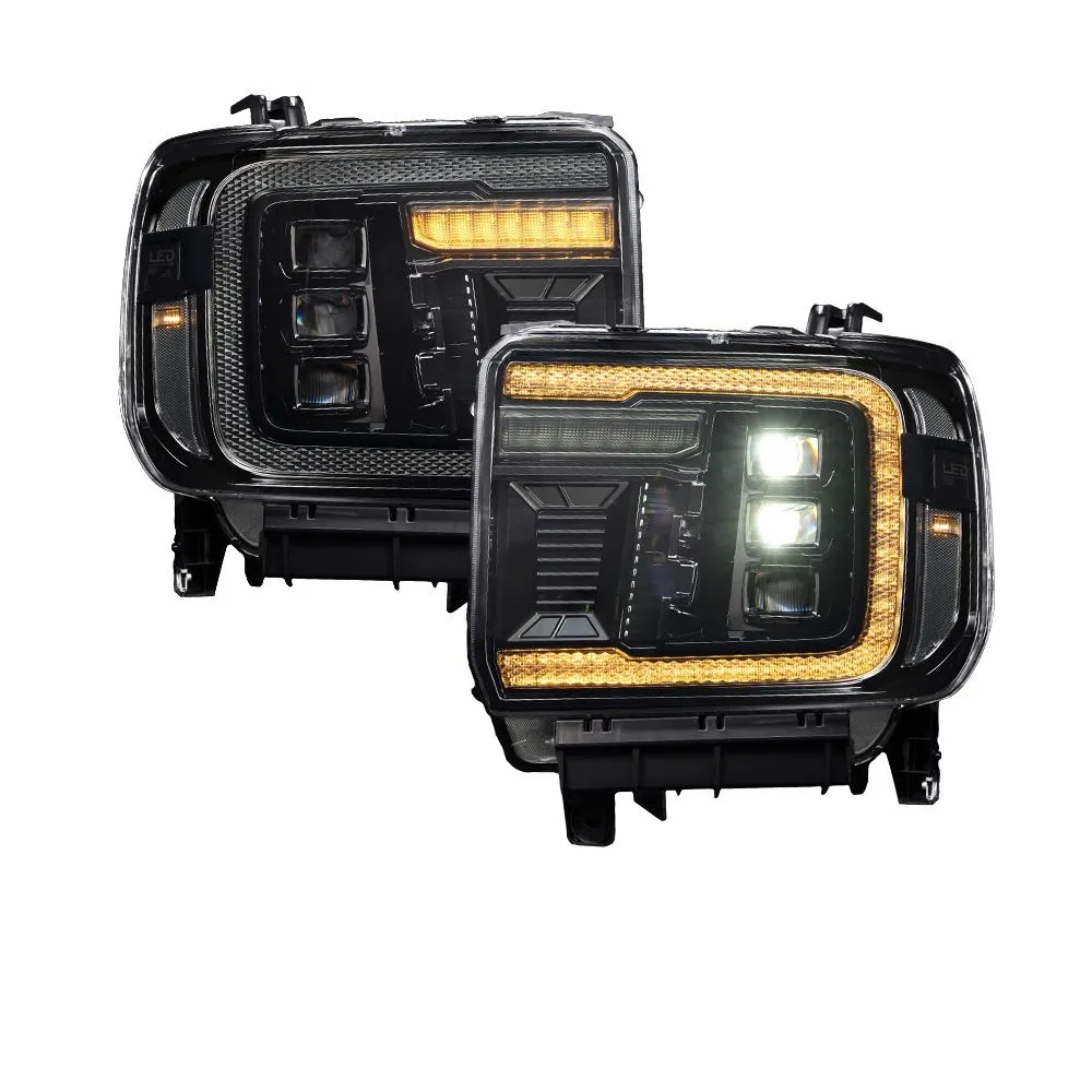 2014-2018 GMC Sierra 1500 LED Projector Headlights (Amber DRL) (pair)