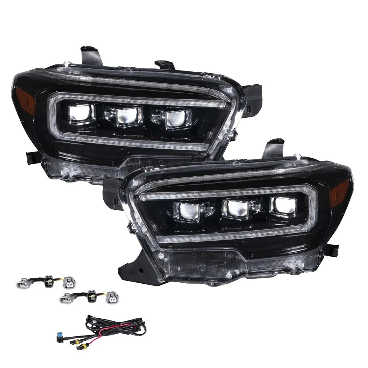 2016-2023 Toyota Tacoma Sequential LED Projector Headlights (Amber DRL)
