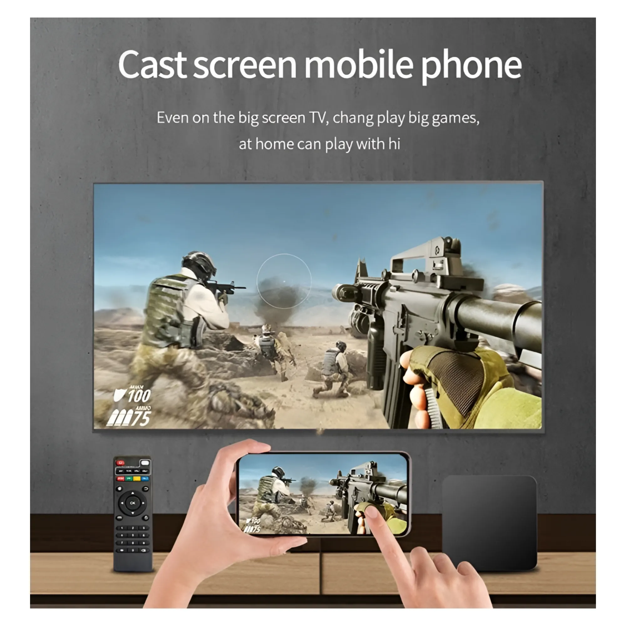 2.4G/5G Wireless Smart Android TV Box with Remote Control