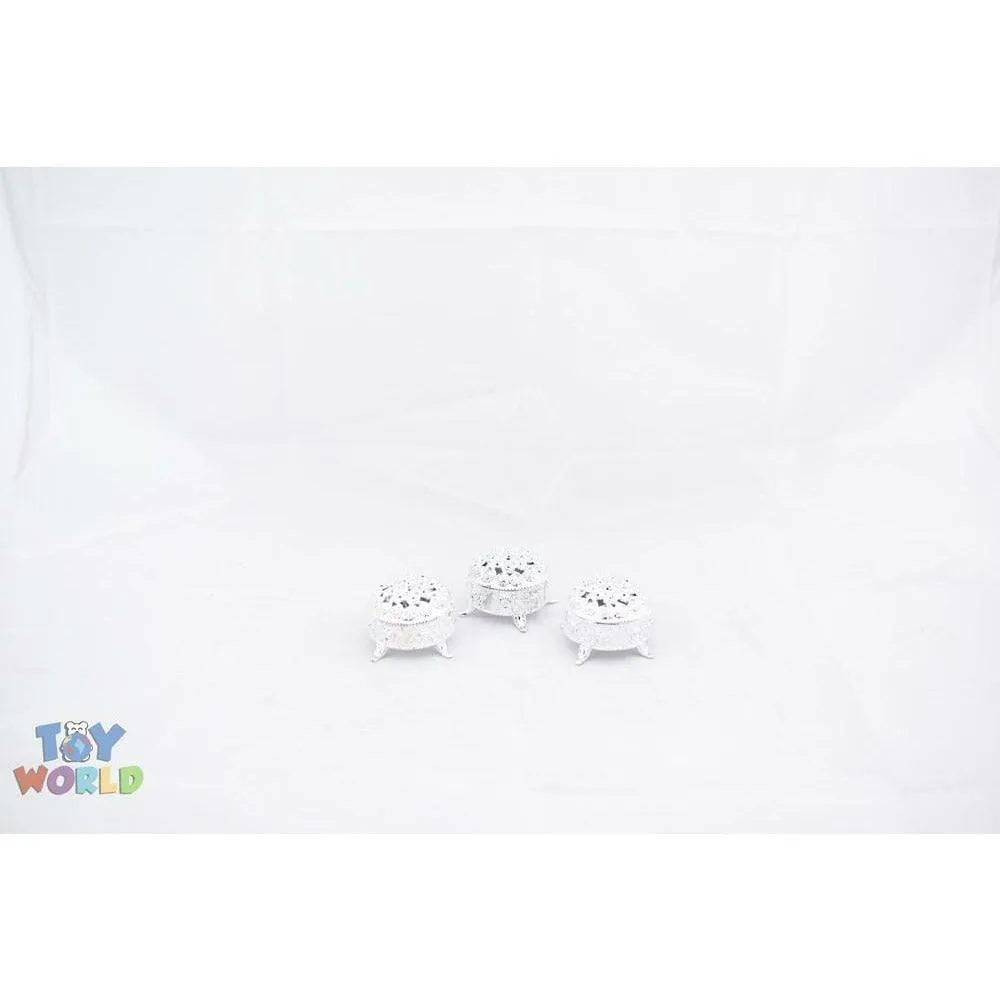 2.5in Round Box W/Stands - Silver