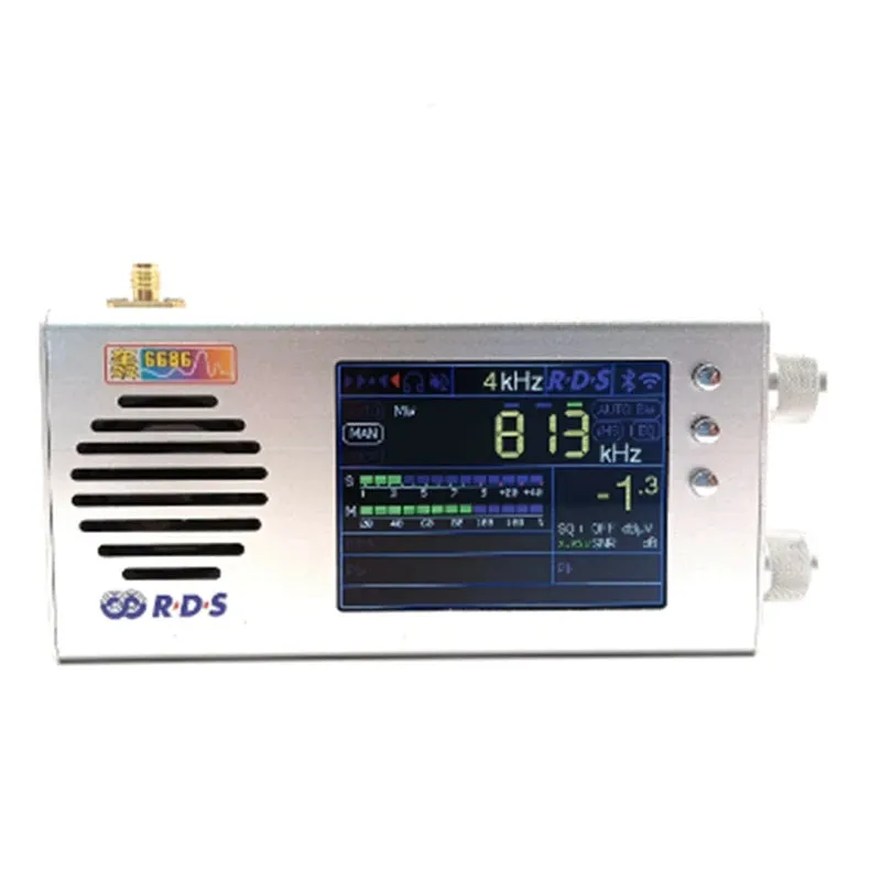 2Nd Generation TEF6686 FM/MW/Short Wave HF/LW Radio Receiver V1.18 Firmware 3.2Inch LCD   Metal Case   Speaker