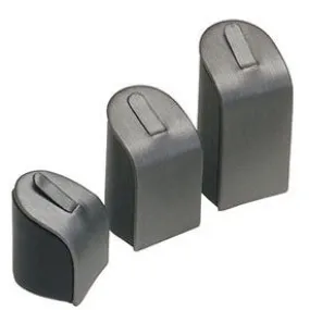 3-Piece Set of Half-Oval Ring Columns in Steel Gray & Onyx, 1.25" L x 1.38" W