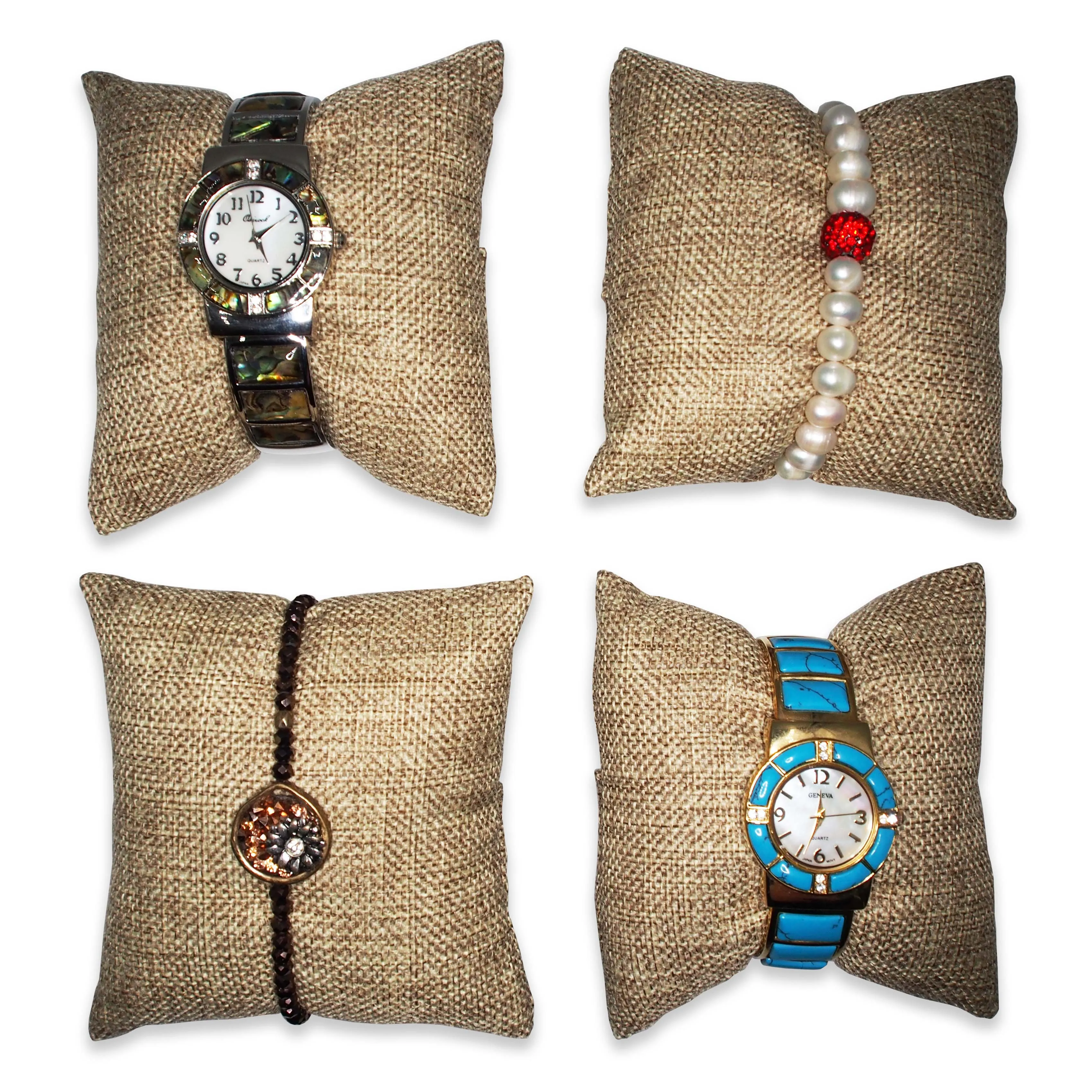 4" Burlap Fabric Pillow Displays