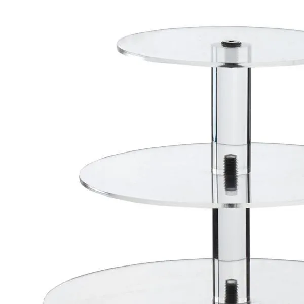 6 Tier Round Heavy Duty Acrylic Glass Cupcake Dessert Stand For Birthday Wedding Party