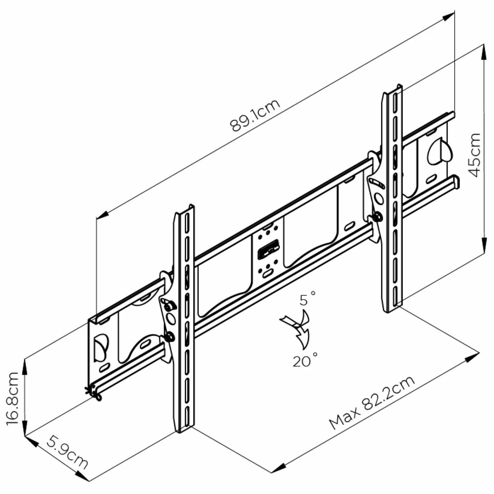 800x400 VESA Mount Bracket, Tilt by Tauris™