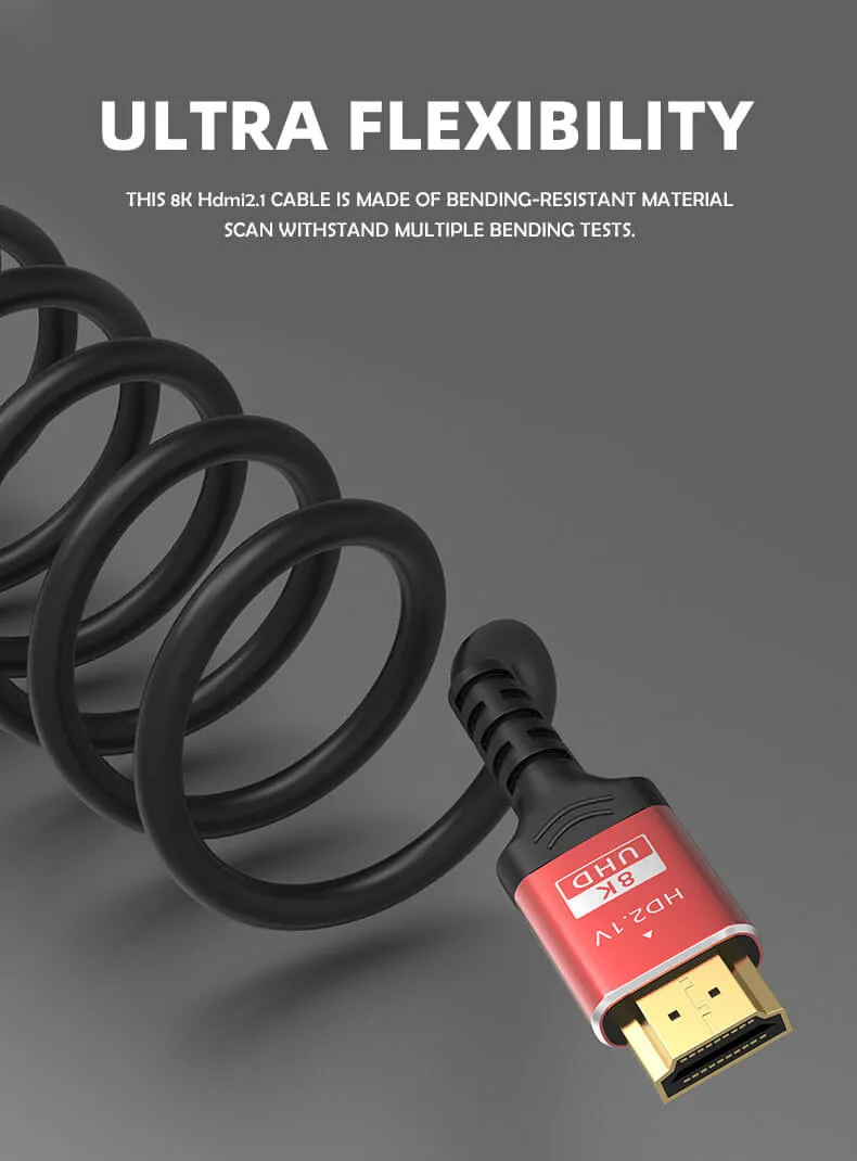 8K Ultra-high-speed HDMI 2.1 Copper Cable - 6.5 FT/2M
