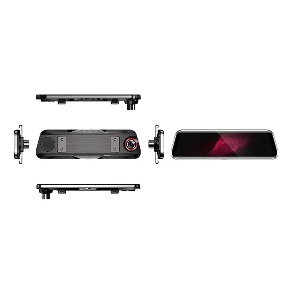 9.66 Inch Touch Car Rearview Mirror DVR Camera 2.5D IPS 1280*480