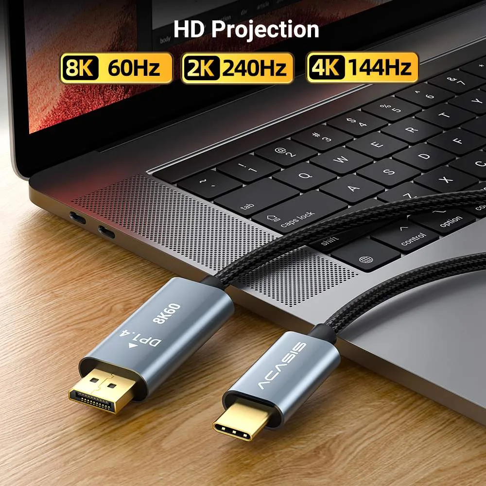 ACASIS USB C to DisplayPort 8K 60Hz 4.9ft/6.6ft Cable