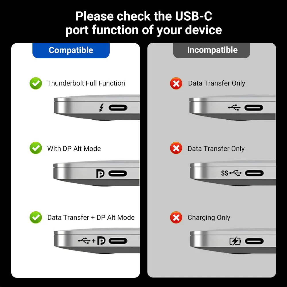 ACASIS USB C to DisplayPort 8K 60Hz 4.9ft/6.6ft Cable