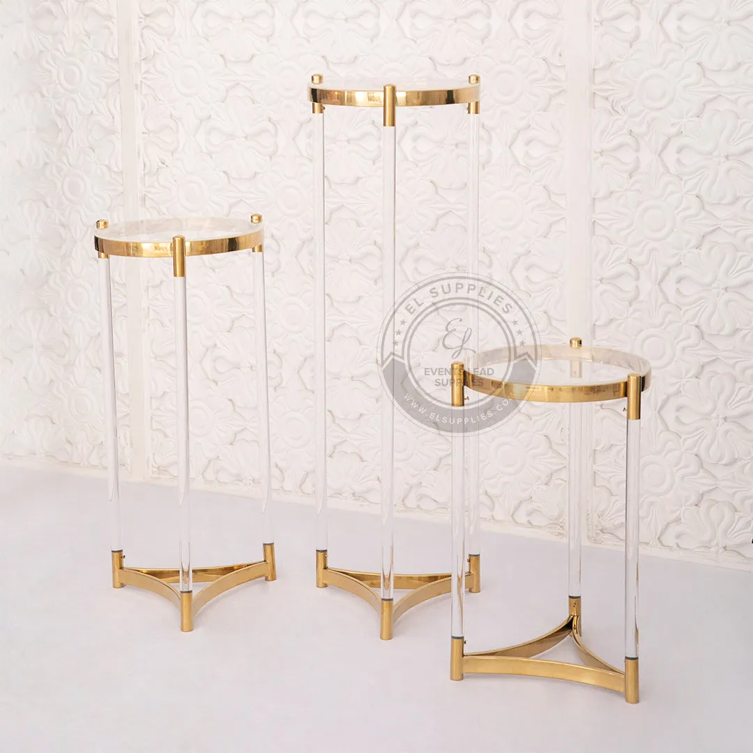 ACHERNAR Clear and Gold Floating Stands