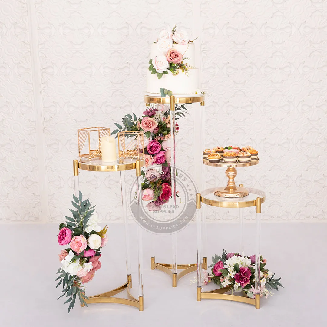 ACHERNAR Clear and Gold Floating Stands