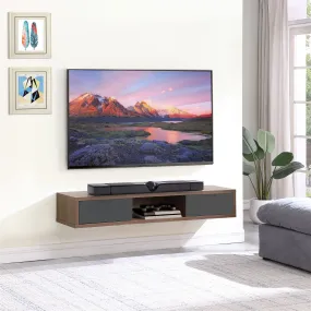Air Entertainment Unit, Wall Mount, Entertainment Unit, 1500mm Dark Oak with Grey Drawers by Criterion