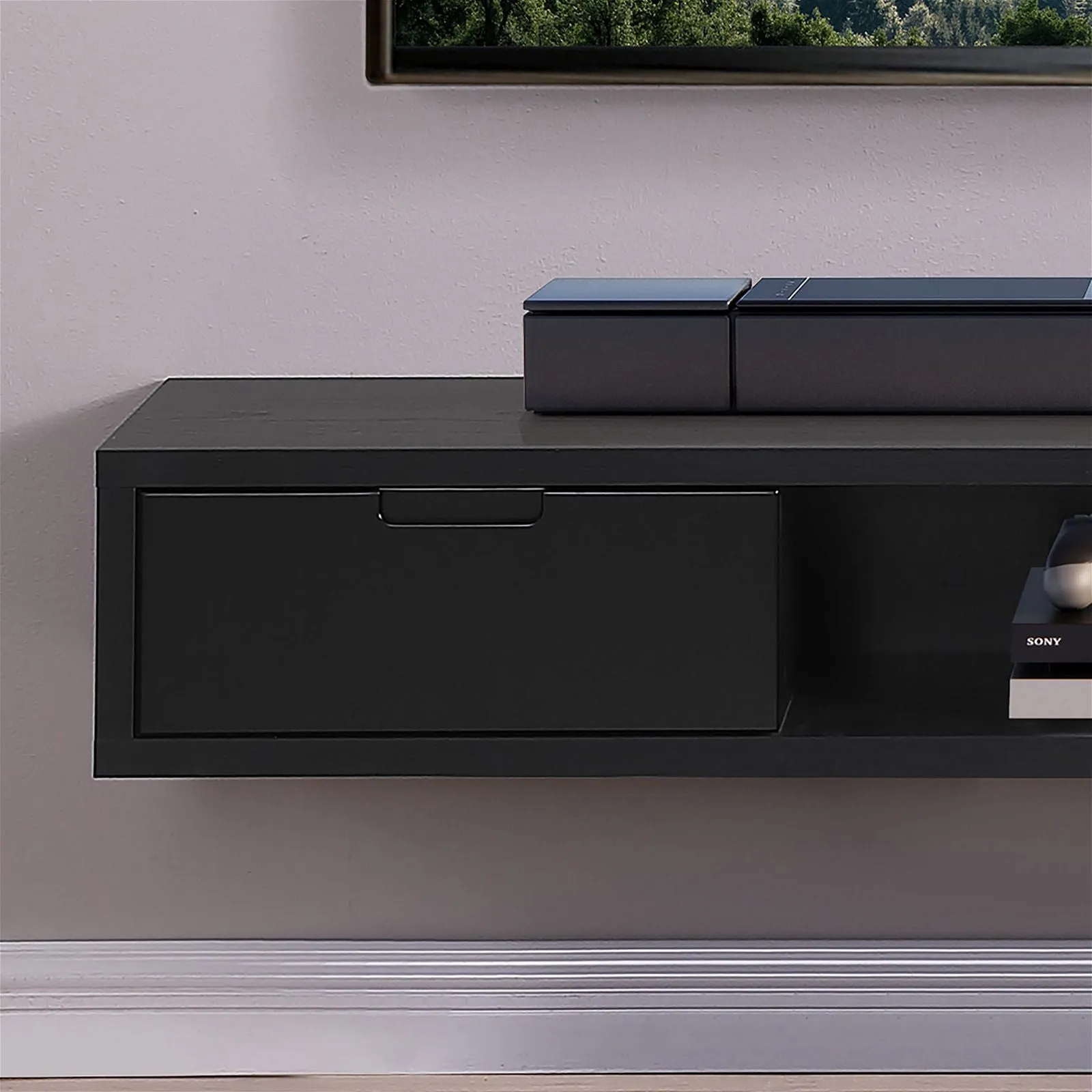 Air Entertainment Unit, Wall Mount, Entertainment Unit, 1800mm Black Oak by Criterion