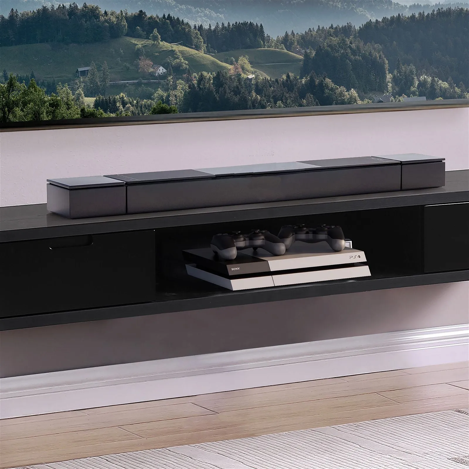 Air Entertainment Unit, Wall Mount, Entertainment Unit, 1800mm Black Oak by Criterion