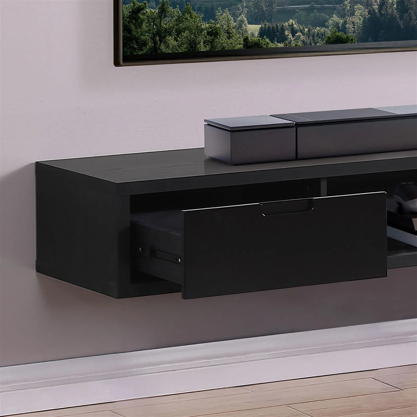 Air Entertainment Unit, Wall Mount, Entertainment Unit, 1800mm Black Oak by Criterion