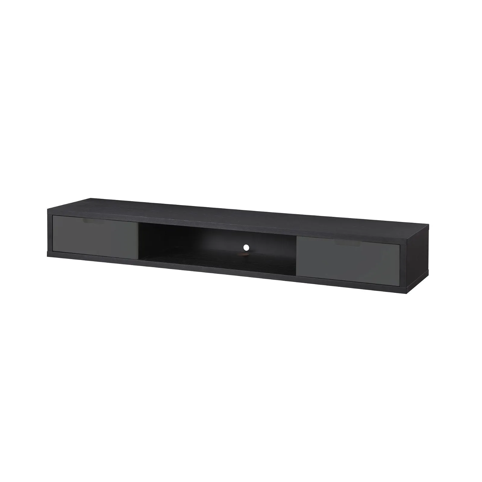 Air Entertainment Unit, Wall Mount, Entertainment Unit, 1800mm Black Oak with Grey Drawers by Criterion