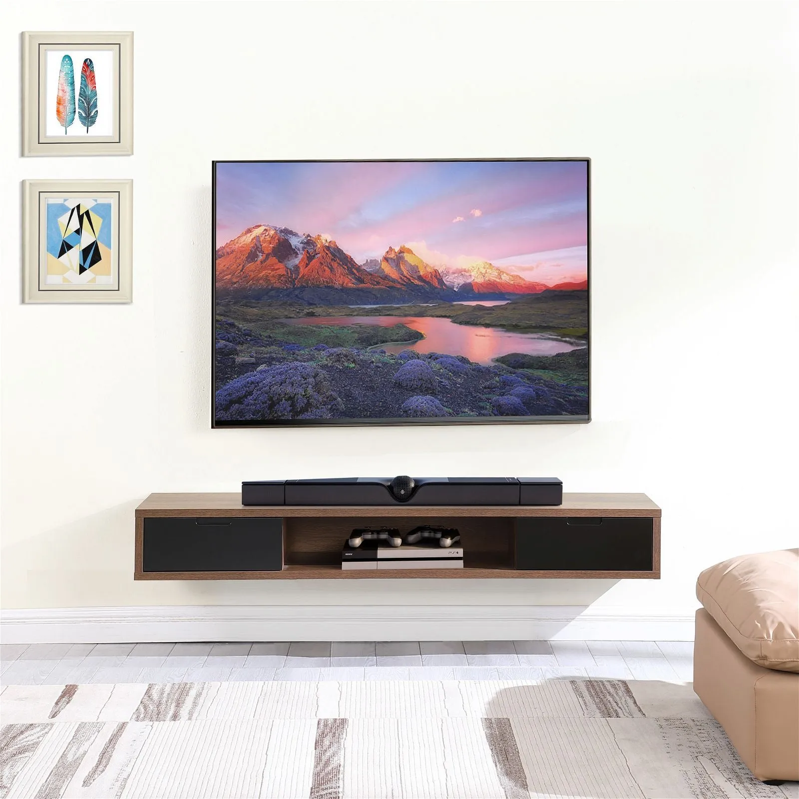 Air Entertainment Unit, Wall Mount, Entertainment Unit, 1800mm Dark Oak by Criterion