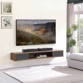 Air Entertainment Unit, Wall Mount, Entertainment Unit, 1800mm Dark Oak with Grey Drawers by Criterion