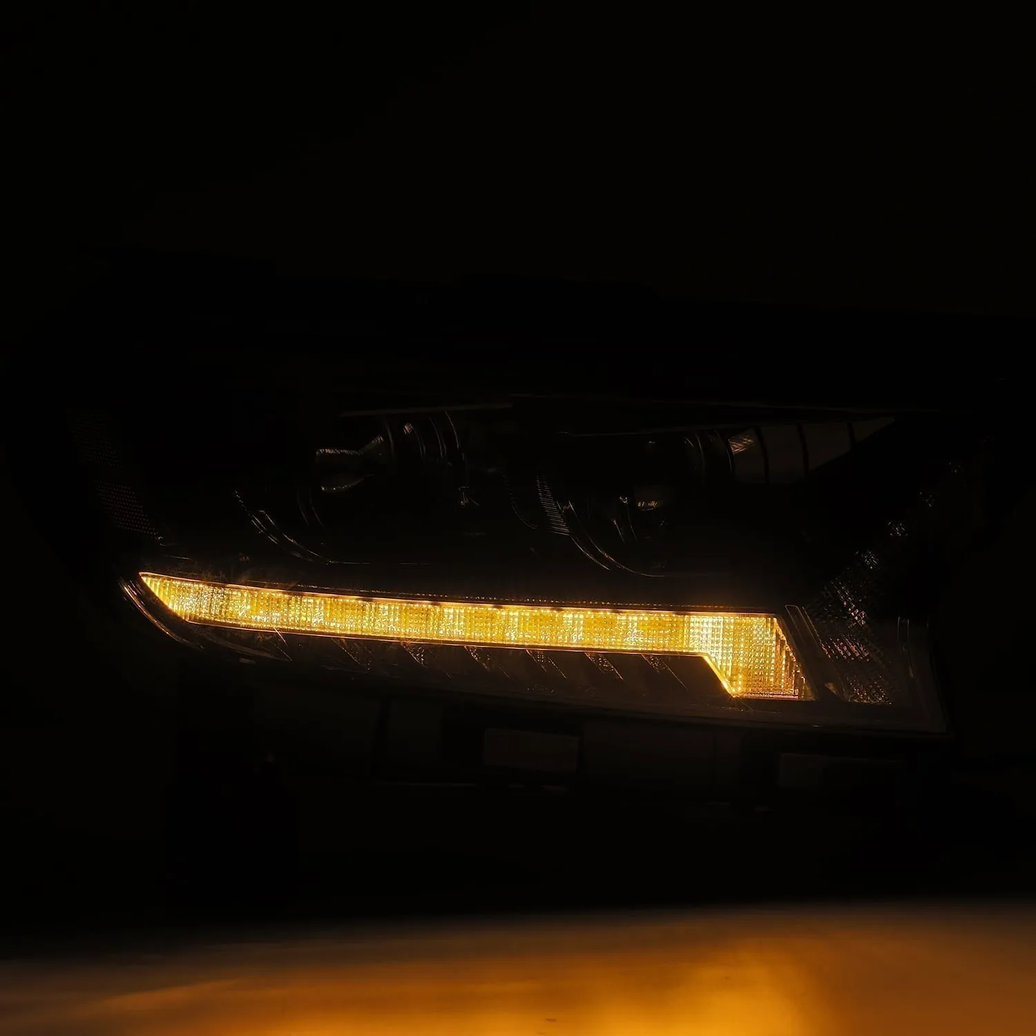 AlphaRex Dual LED Projector Headlights Ford Ranger (2019-2021) LUXX Series w/ Sequential Turn Signal - Alpha Black / Black