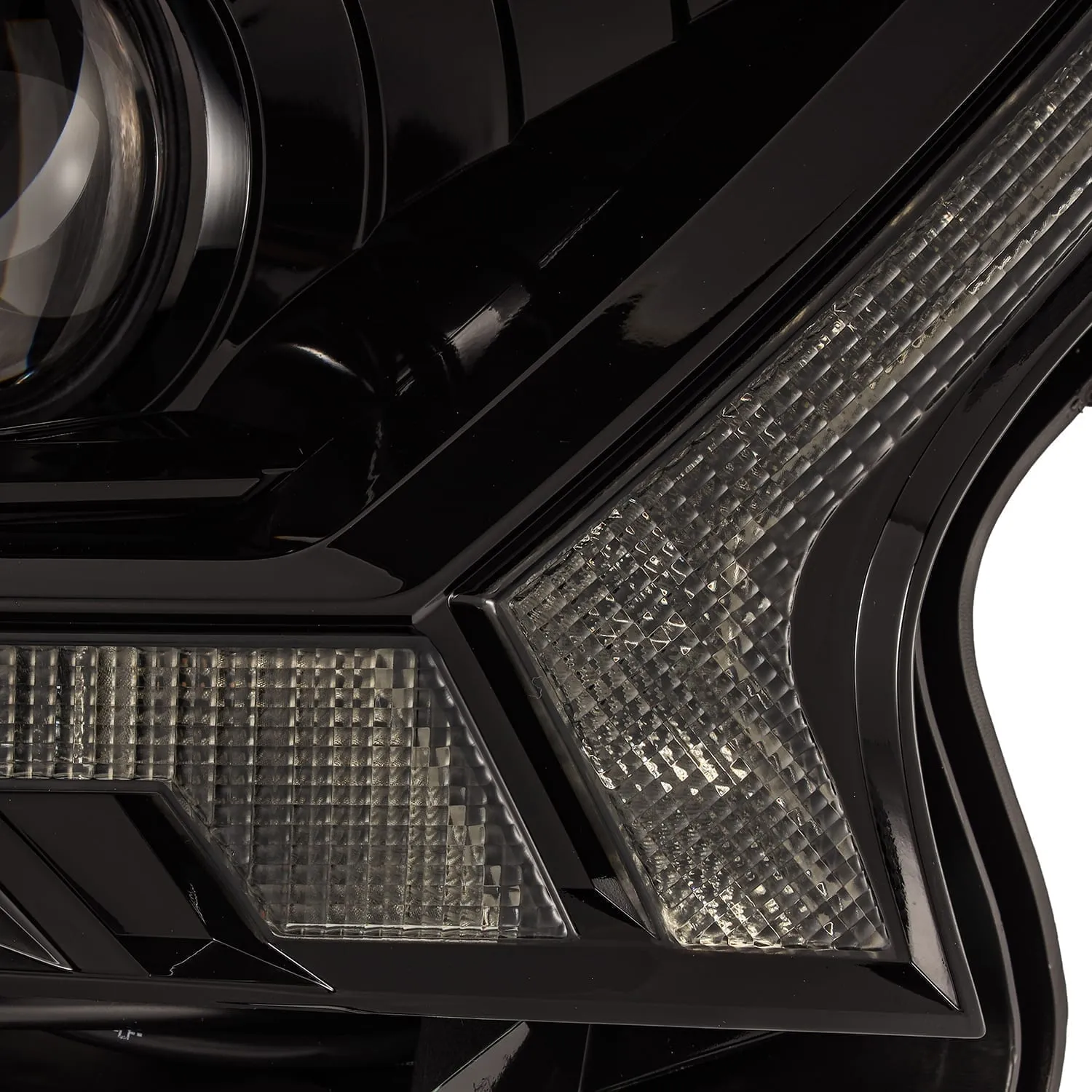 AlphaRex Dual LED Projector Headlights Ford Ranger (2019-2021) LUXX Series w/ Sequential Turn Signal - Alpha Black / Black