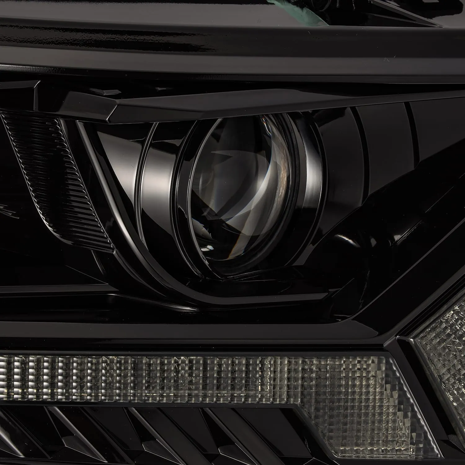 AlphaRex Dual LED Projector Headlights Ford Ranger (2019-2021) LUXX Series w/ Sequential Turn Signal - Alpha Black / Black