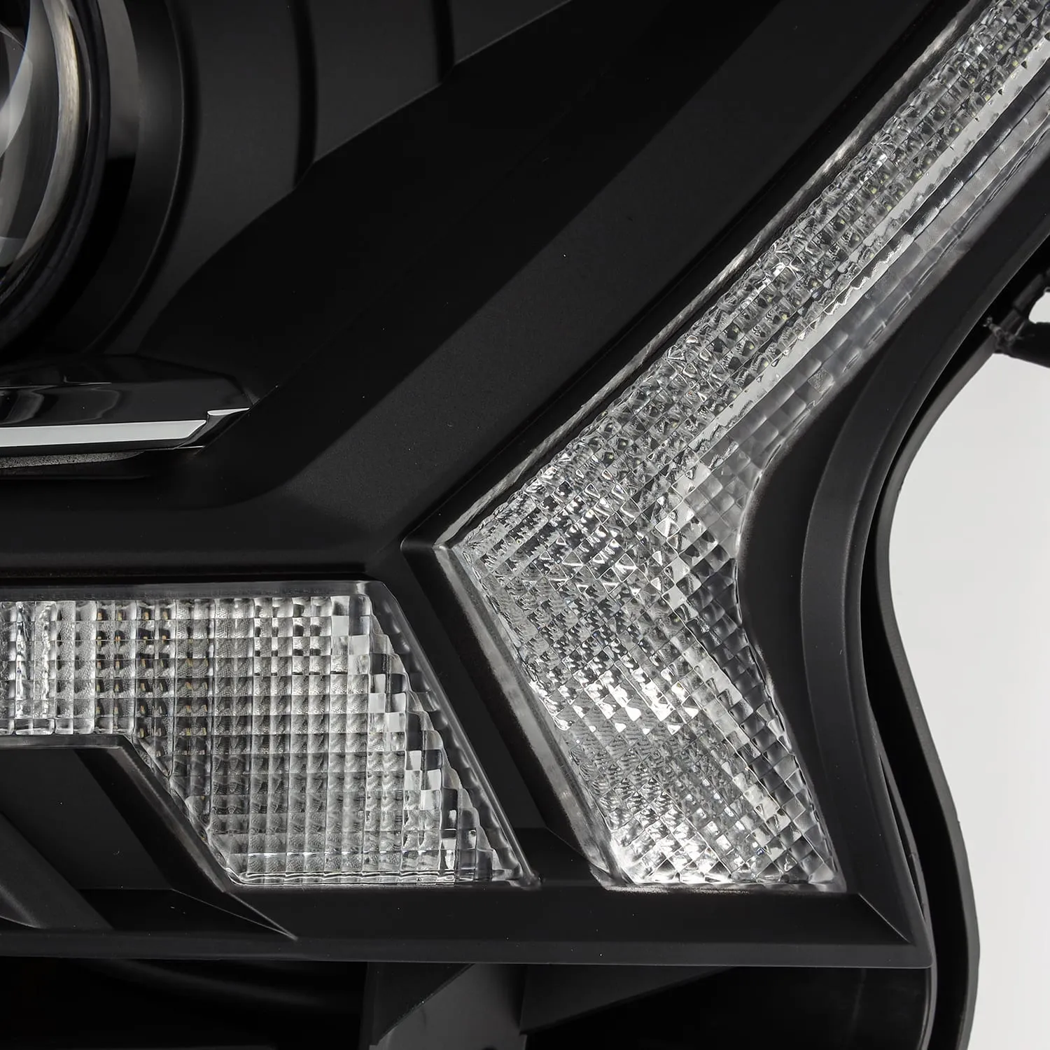 AlphaRex Dual LED Projector Headlights Ford Ranger (2019-2021) LUXX Series w/ Sequential Turn Signal - Alpha Black / Black