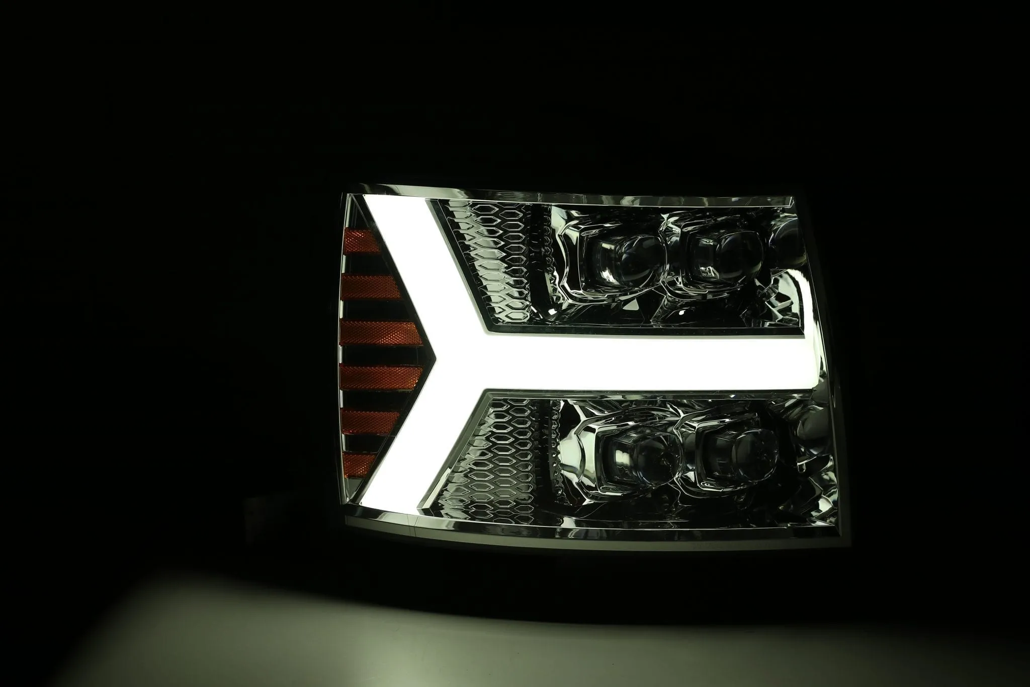 Alpharex Nova-Series LED Projector Headlights Chrome For Silverado (2007-2013)