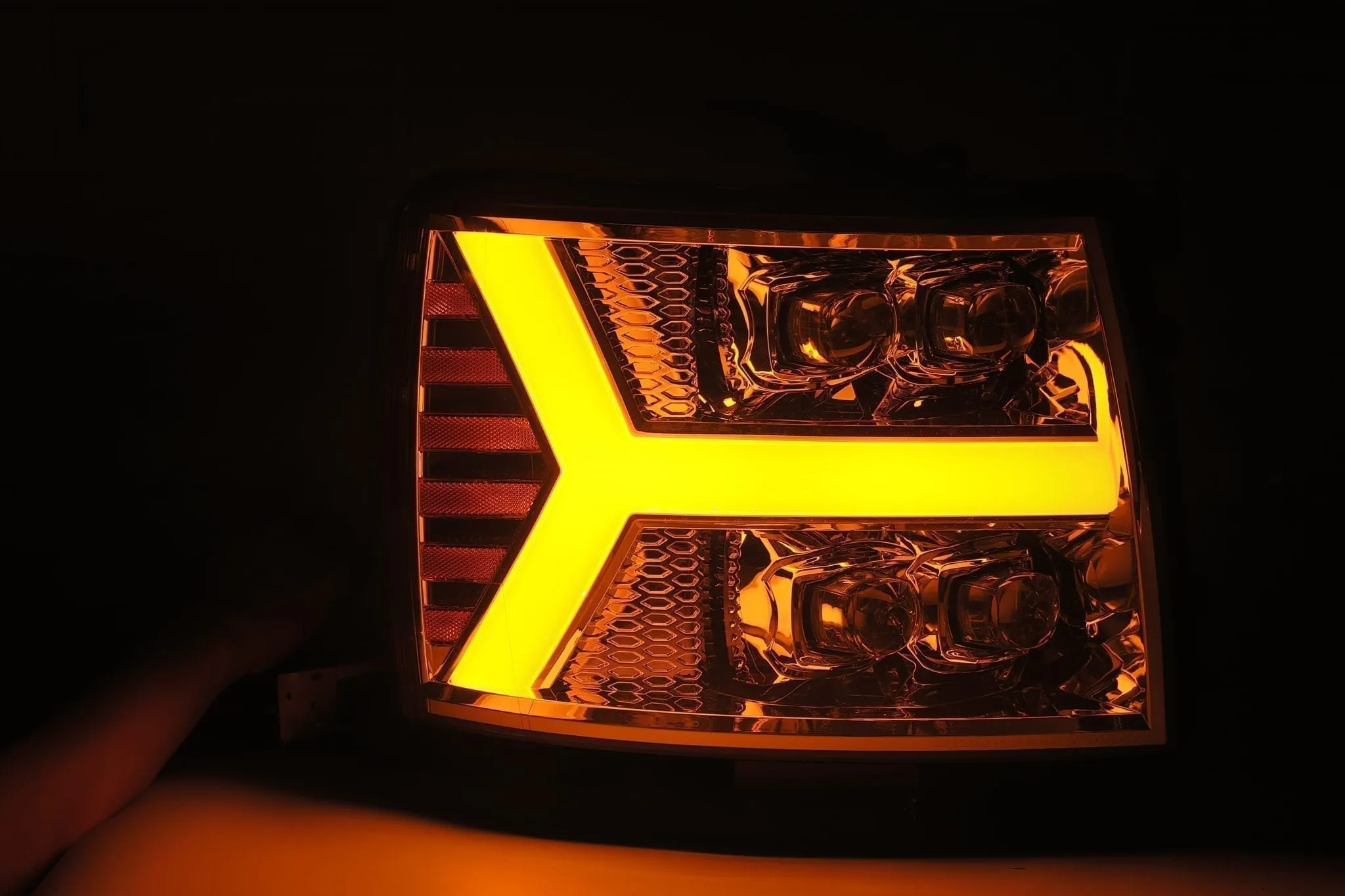 Alpharex Nova-Series LED Projector Headlights Chrome For Silverado (2007-2013)