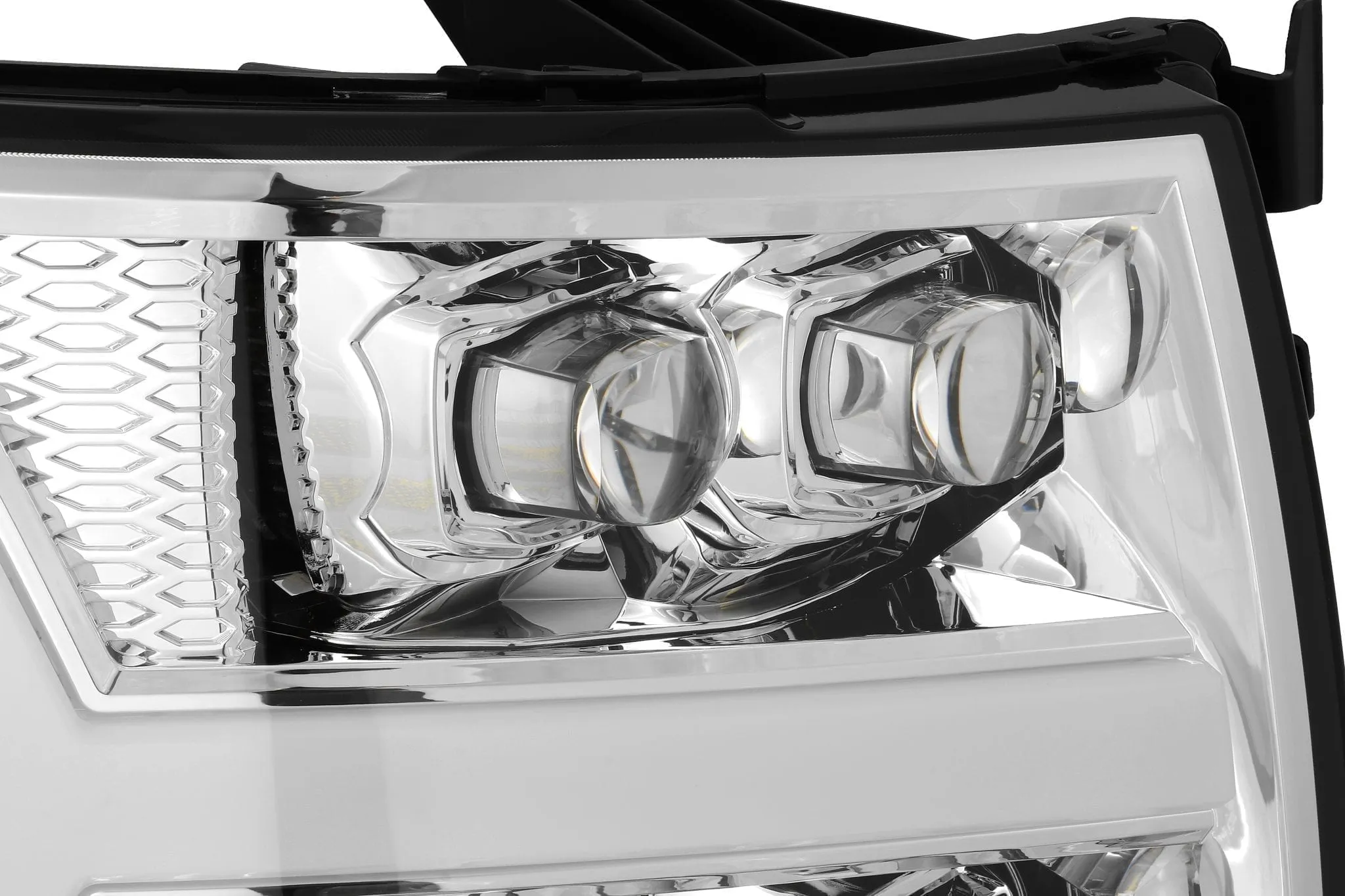 Alpharex Nova-Series LED Projector Headlights Chrome For Silverado (2007-2013)