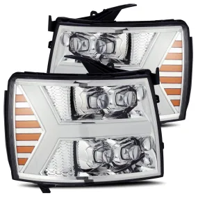 Alpharex Nova-Series LED Projector Headlights Chrome For Silverado (2007-2013)