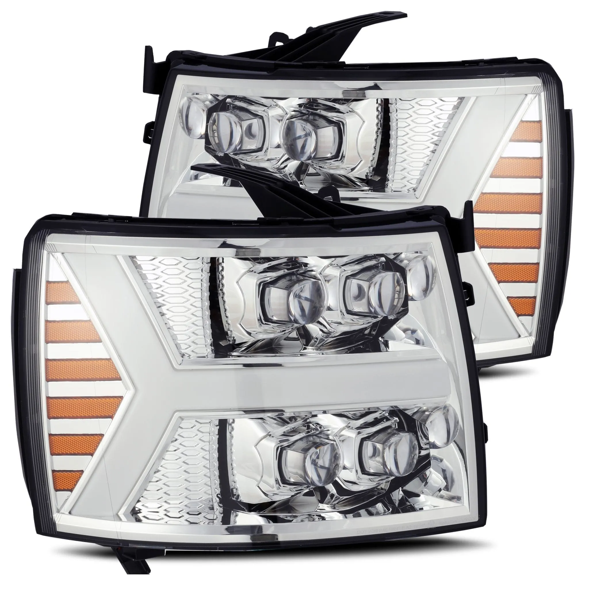 Alpharex Nova-Series LED Projector Headlights Chrome For Silverado (2007-2013)