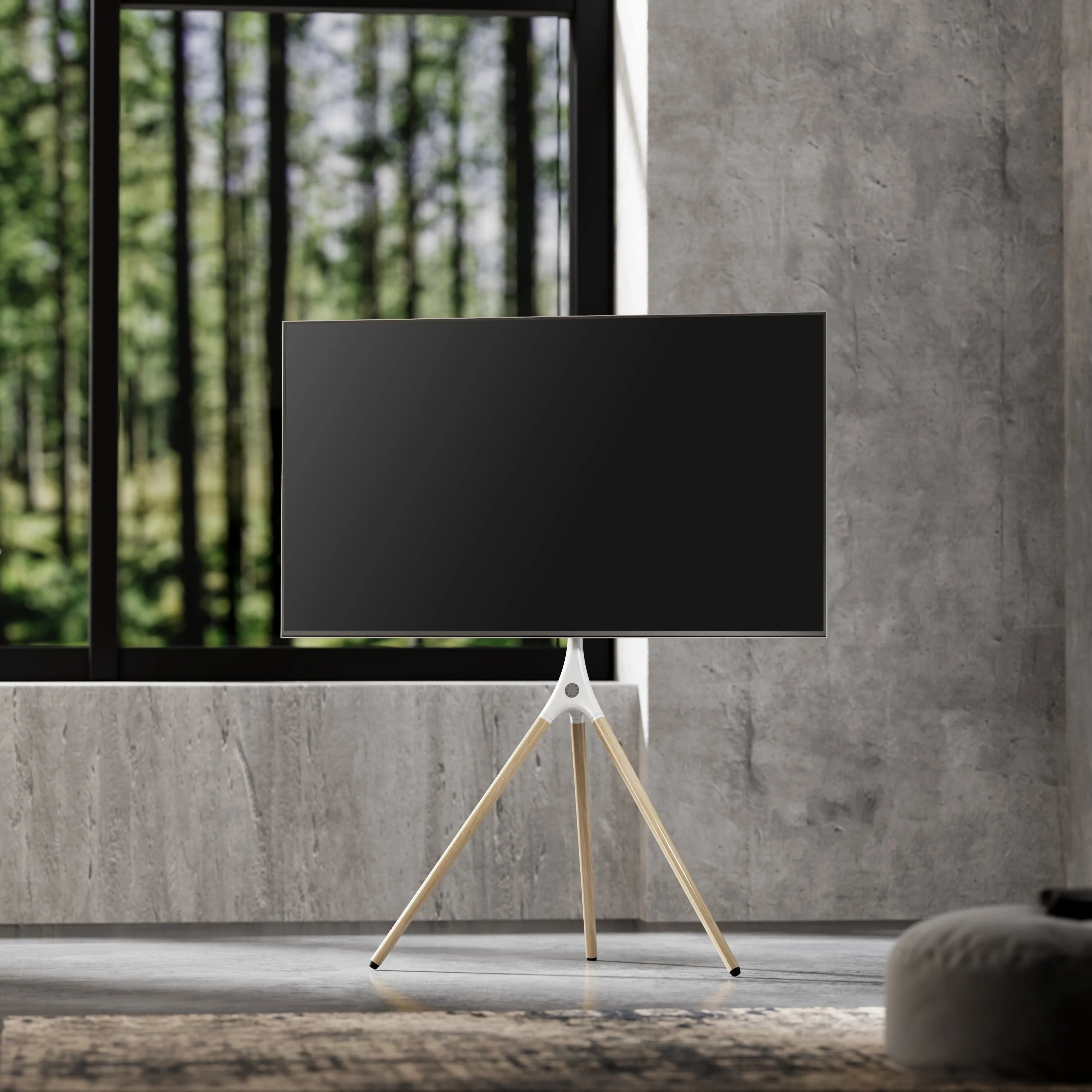 Alterzone Trio Easel TV Floor Stand for 45"-65" TVs, White
