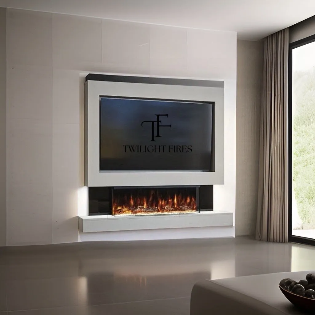 Amalfi 72" Pre-Built Media Wall Fireplace - Electric Fire Package