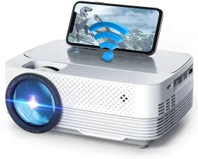 Android Projector |1080P Full HD Supported 4000L Outdoor Portable Projector, 200" Display Home Theater Movie Projector