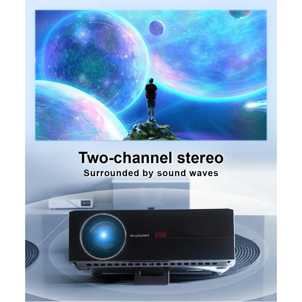 Android Projector 4K LED [Screen Up to 300'' ] 4200 Lumens 3D WiFi Full HD 1080p [2GB/16GB] Mobile Mirroring Projector Included 120" Projection Screen