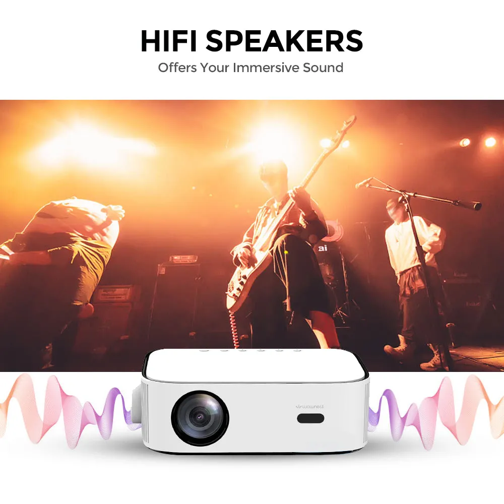Android Projector |500ANSI Lumens/Screen Size 220 inch|Native 1080P Full HD|Bluetooth Wifi Projector 4K Supports Video Projectors