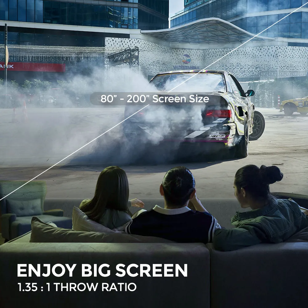 Android Projector |500ANSI Lumens/Screen Size 220 inch|Native 1080P Full HD|Bluetooth Wifi Projector 4K Supports Video Projectors