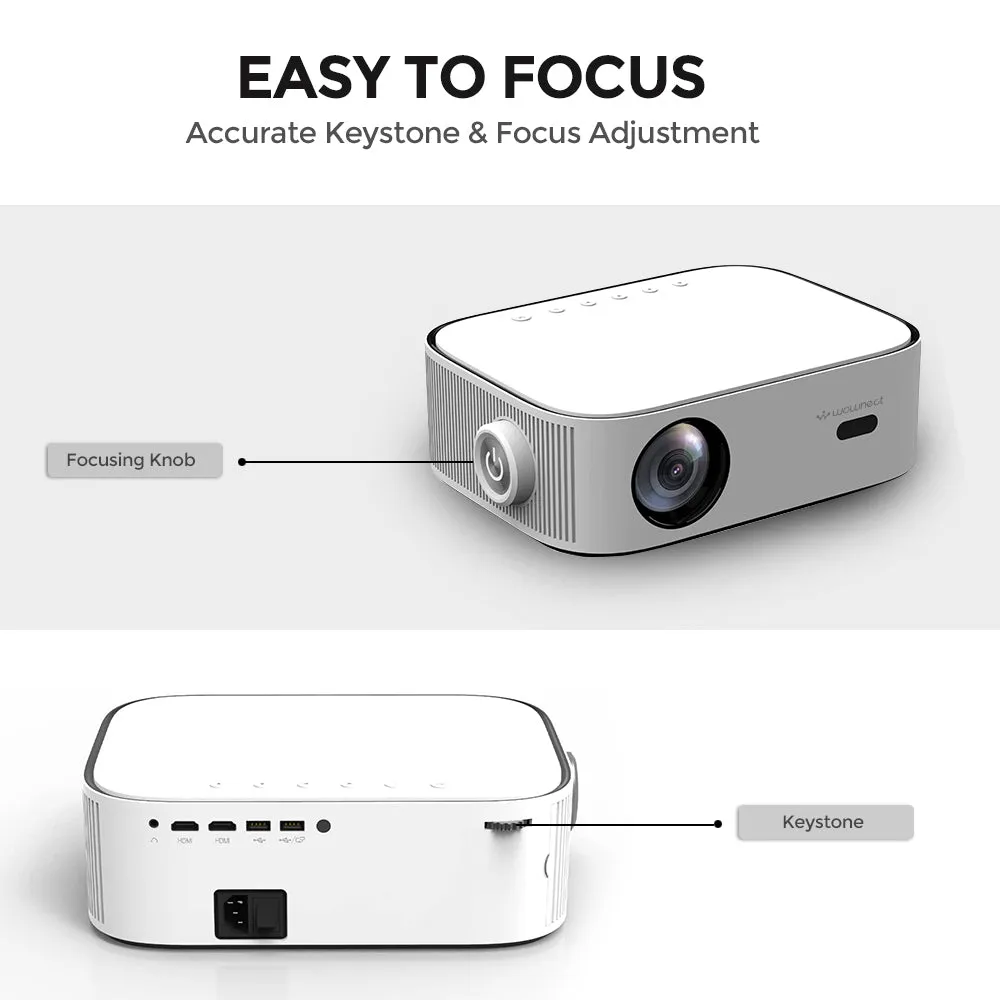 Android Projector |500ANSI Lumens/Screen Size 220 inch|Native 1080P Full HD|Bluetooth Wifi Projector 4K Supports Video Projectors