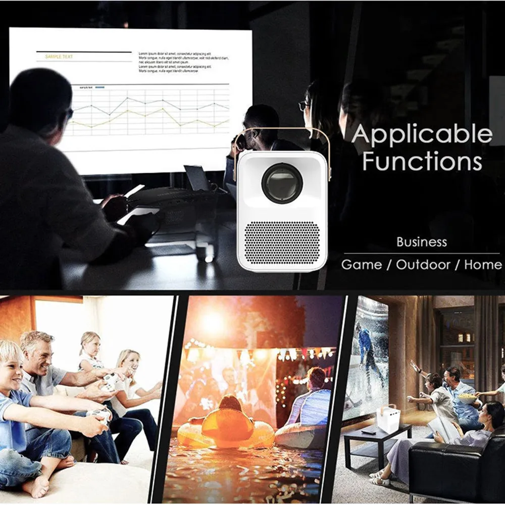 Android Projector LED [Screen Up to 100'' ] 3000 Lumens WiFi Full HD Resolution 1080p Wireless Mobile Mirroring Home Projector
