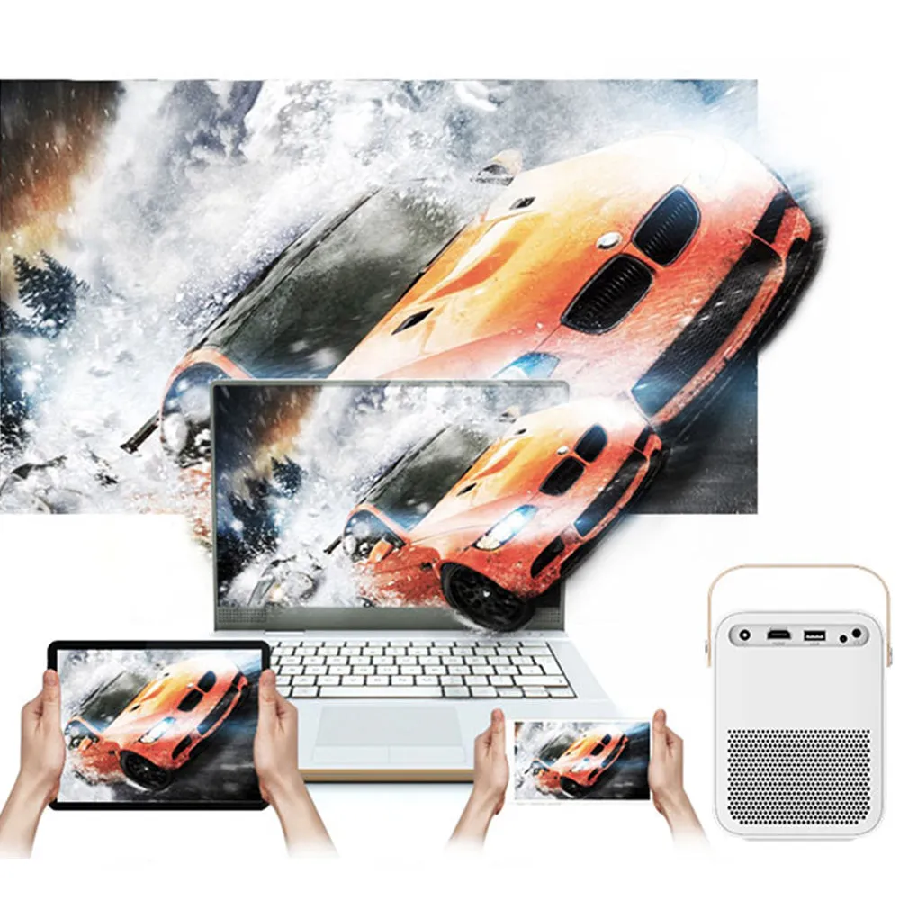 Android Projector LED [Screen Up to 120'' ] 3000 Lumens WiFi Full HD 1080p Wireless Mobile Mirroring Home Projector [1GB RAM 16GB ROM]