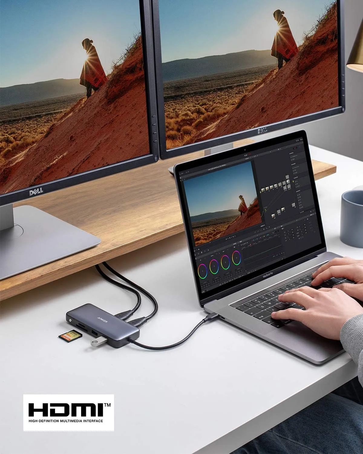 Anker 553 USB-C Hub, 8-in-1 USB C Dock, Dual 4K HDMI USB C to USB Adapter, 1 Gbps Ethernet USB Hub