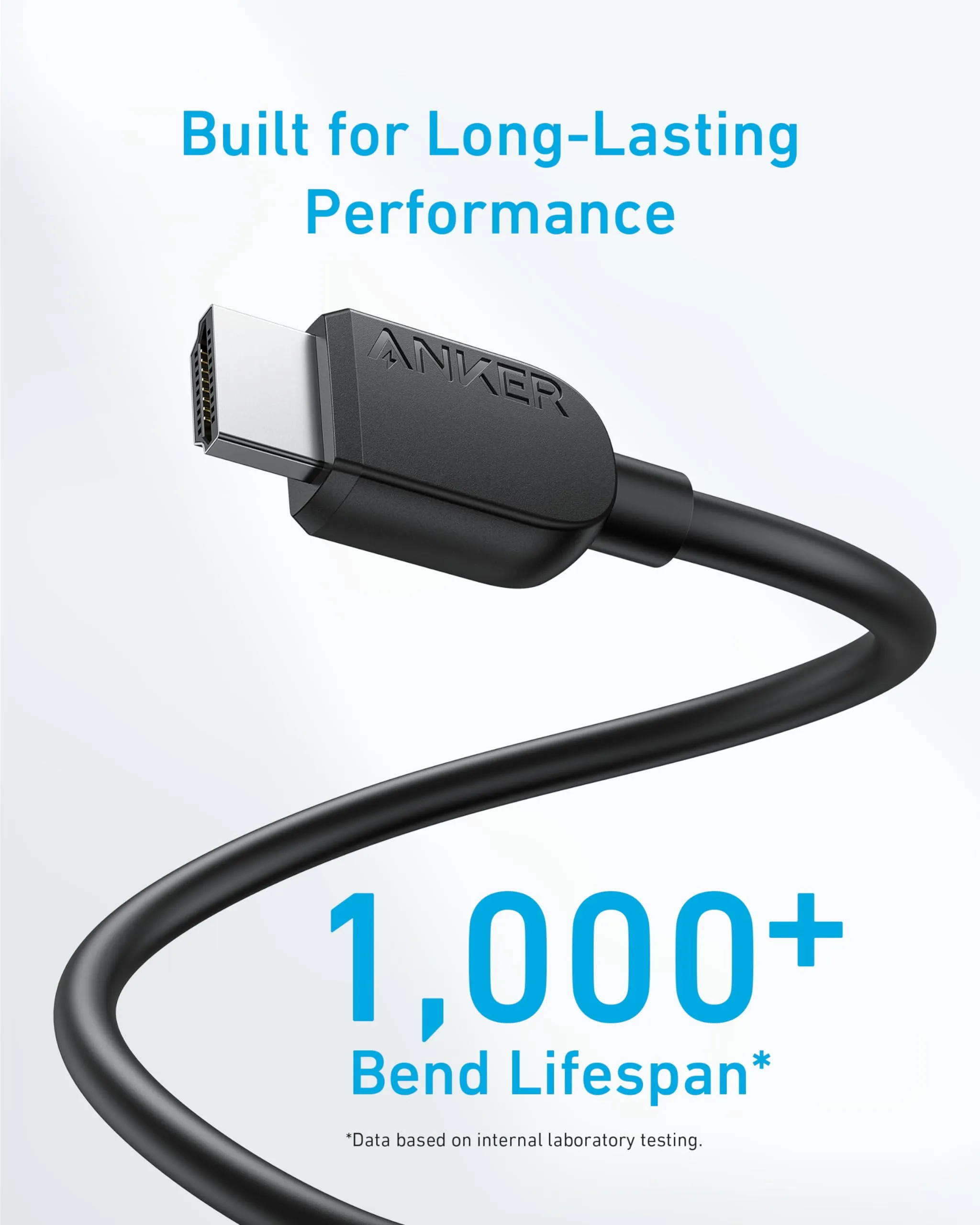 Anker HDMI 2.1 Cable 8K@60Hz,6FT Ultra HD 4K@120Hz HDMI to HDMI Cord,48 Gbps Certified Ultra High-Speed HDMI Cable,Compatible with PlayStation 5,Xbox,Samsung TVs,and More