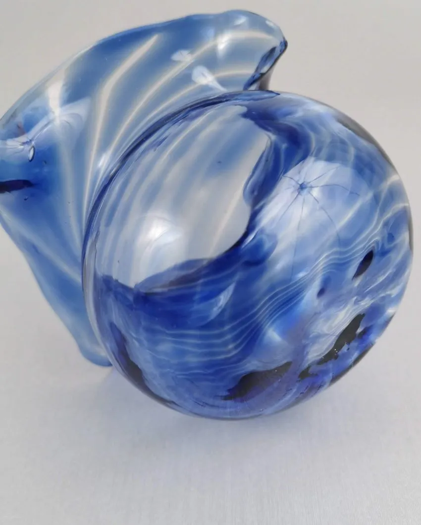 Art Glass Blue Wave Votive | 3 x 3 inches