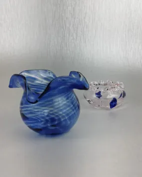 Art Glass Blue Wave Votive | 3 x 3 inches